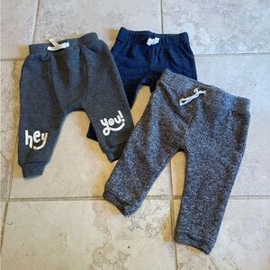 Kids Cozy Gray and Navy Jogger Pants Set